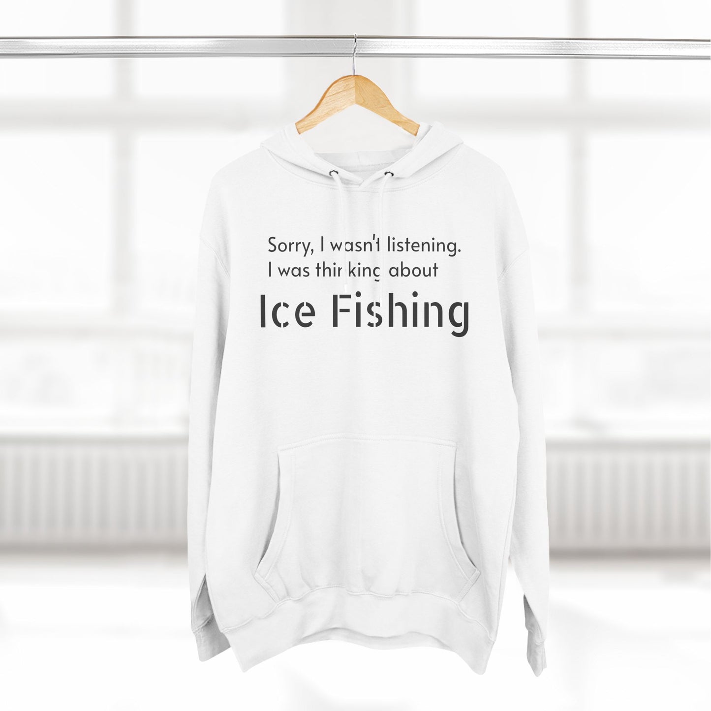 Ice Fishing Three-Panel Fleece Hoodie