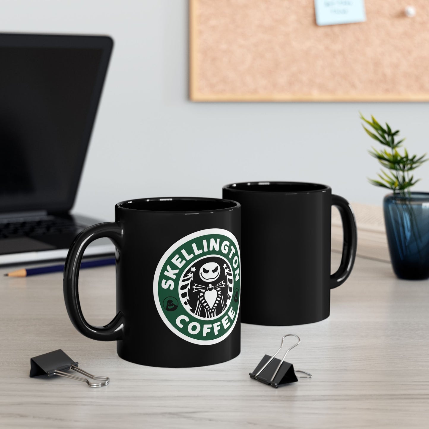 Skellington Coffee Black Mug