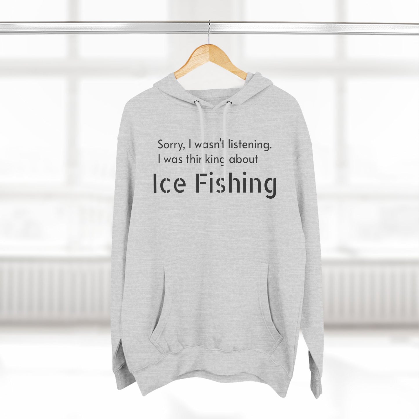 Ice Fishing Three-Panel Fleece Hoodie
