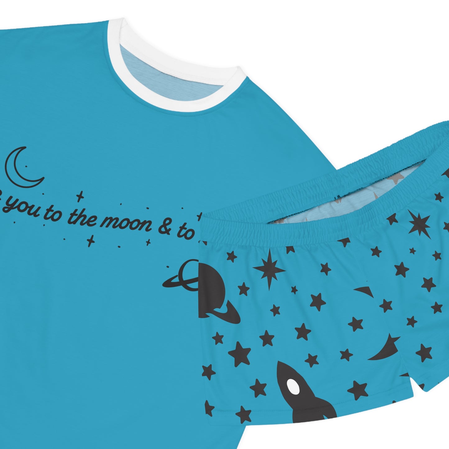 To the Moon & Saturn Women's Short Pajama Set
