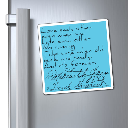 Meredith and Derek Post It Magnet