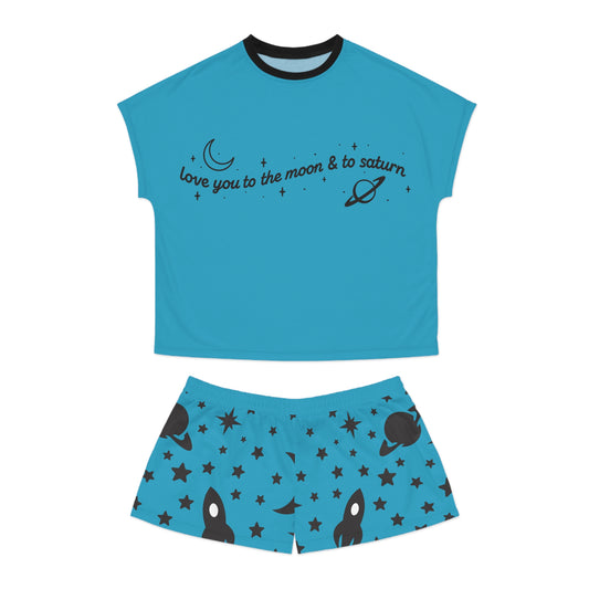 To the Moon & Saturn Women's Short Pajama Set
