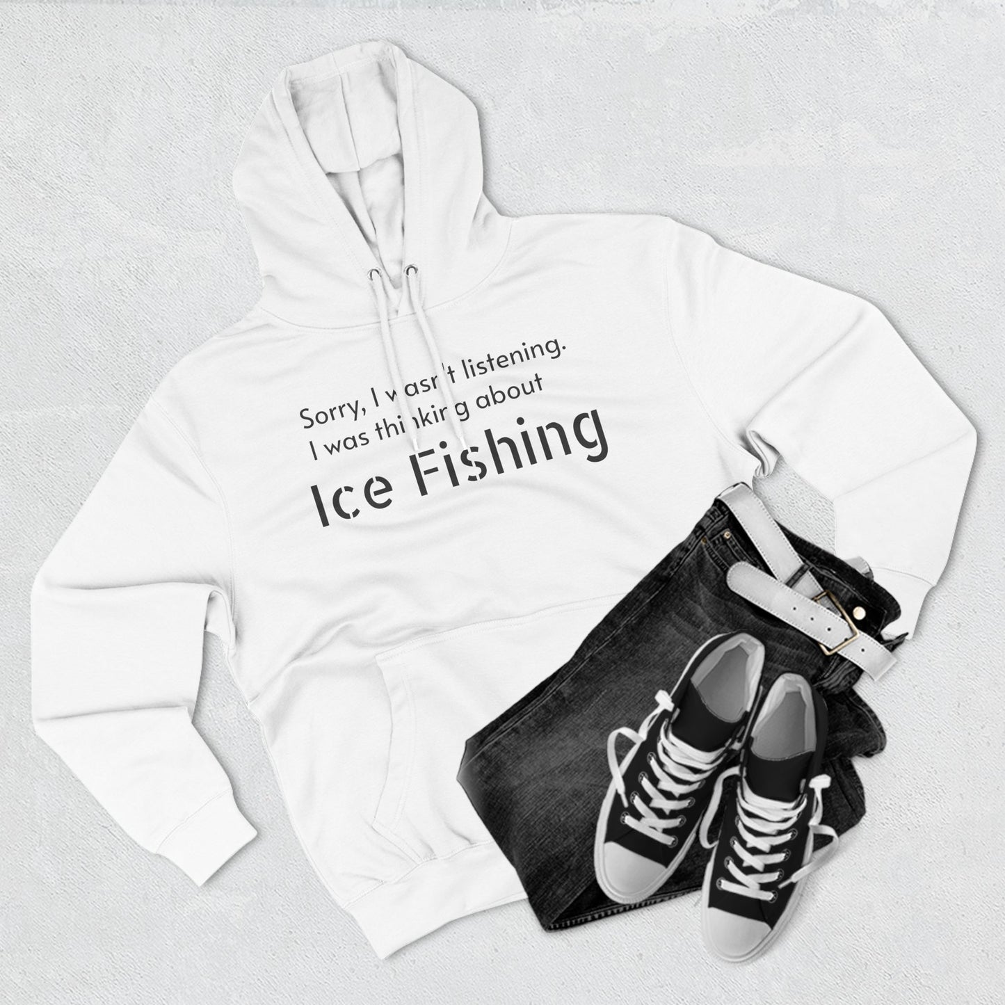 Ice Fishing Three-Panel Fleece Hoodie