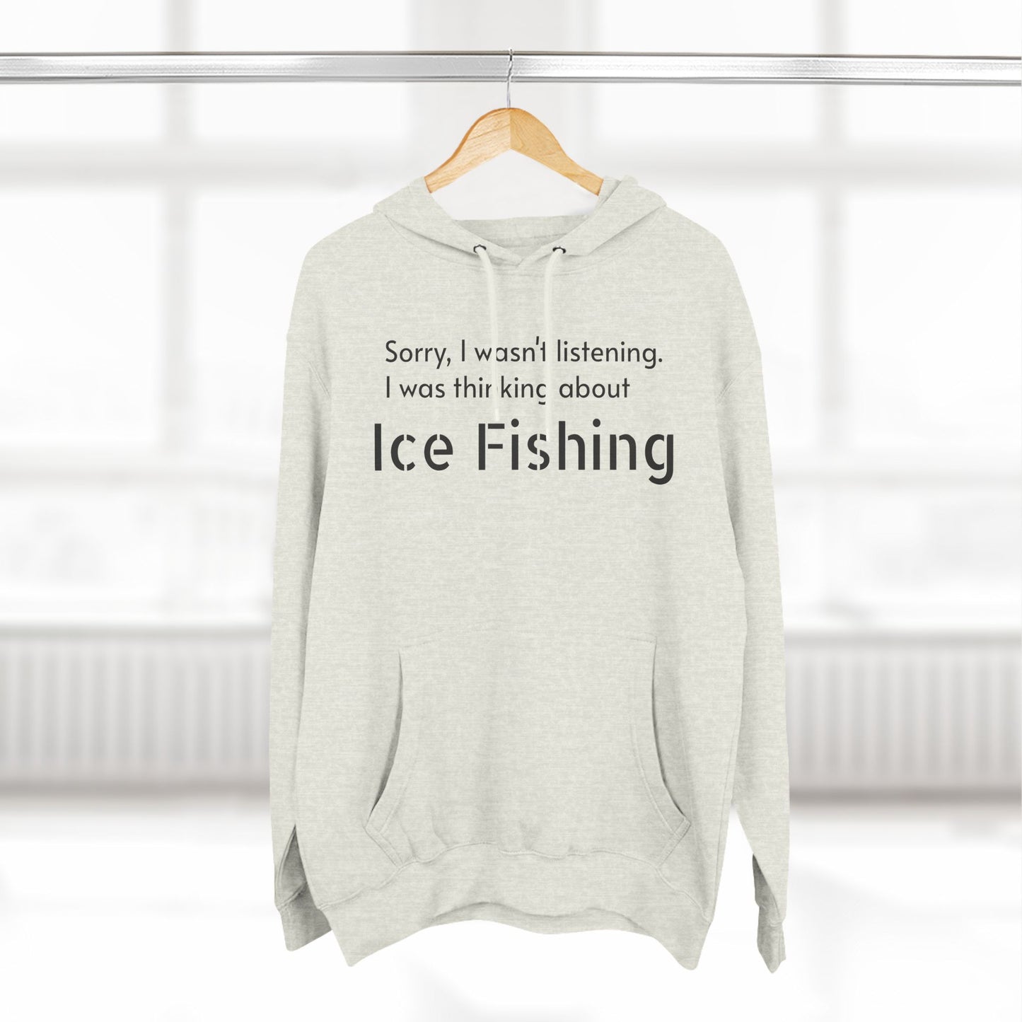 Ice Fishing Three-Panel Fleece Hoodie